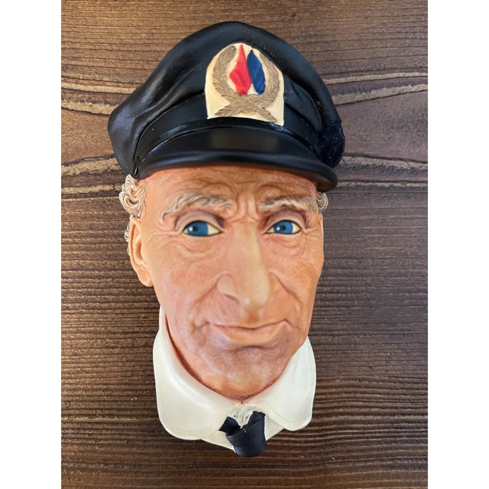 Vintage Bossons Chalkware Character Head "Sea Captain" 1972 Made in England